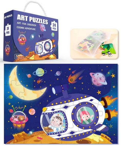 Educational puzzle for children : Learning, colors, and imagination
