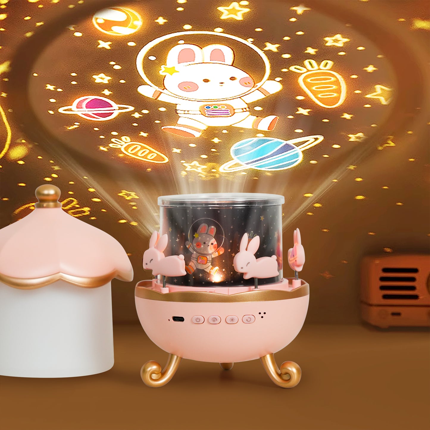 DreemiMoon™ - Veilleuse pour enfant multiscène avec projecteur 360°