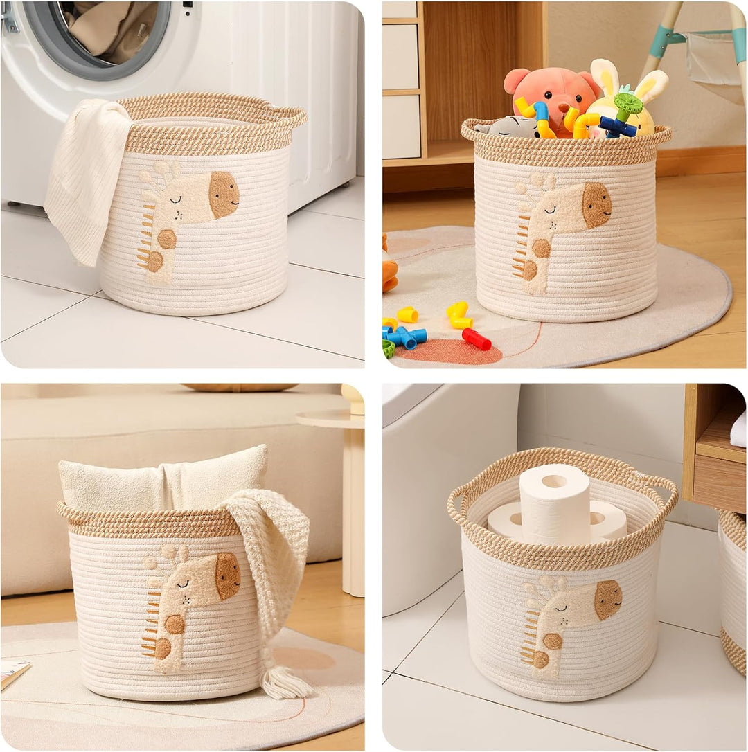 Woven cotton storage basket