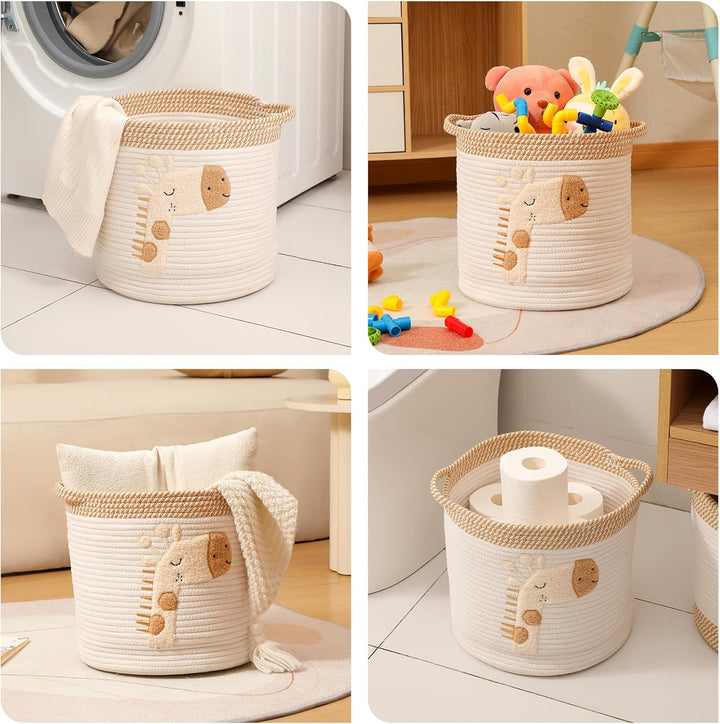 Woven cotton storage basket